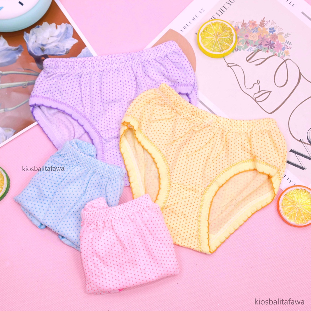 (ISI 3 PC) Celana Dalam 4-5 Tahun / Pakaian Dalam CD Underwear Anak Perempuan  Kids Polos Import