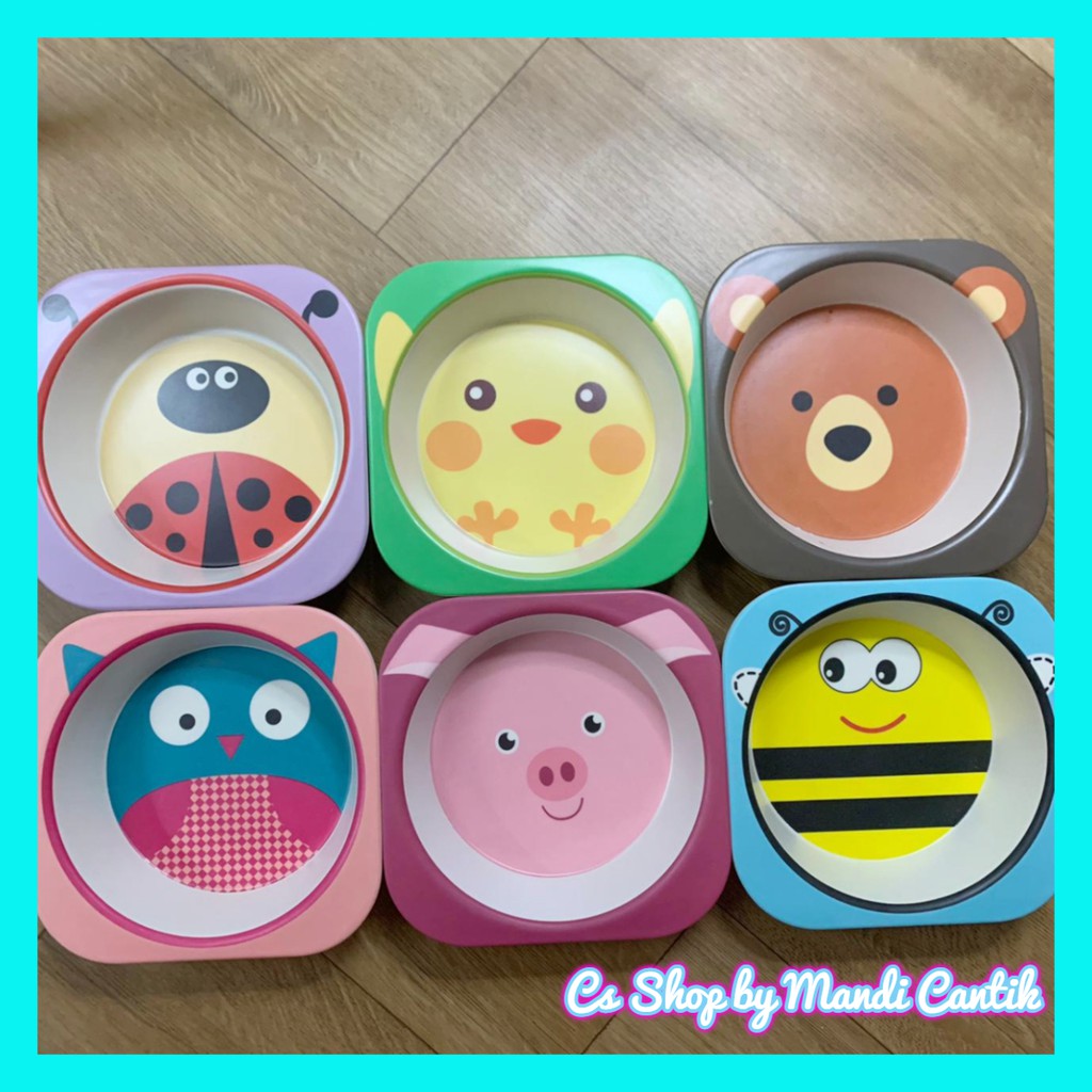 Mangkok Anak Fiber Karakter Hewan Lucu Mangkok Lucu Alat Makan Bayi