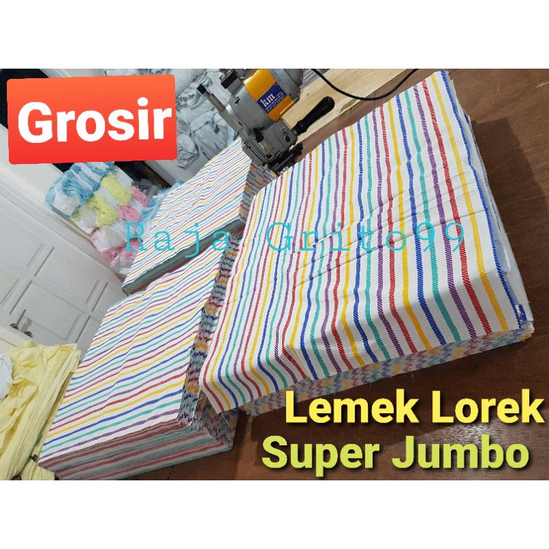 Lemek Lorek Bayi JUMBO 55x50 (Grosir 12pcs) Alas ompol bayi XXL / Lemek lorek pelangi Super besar (extra Jumbo) / lurik Rainbow