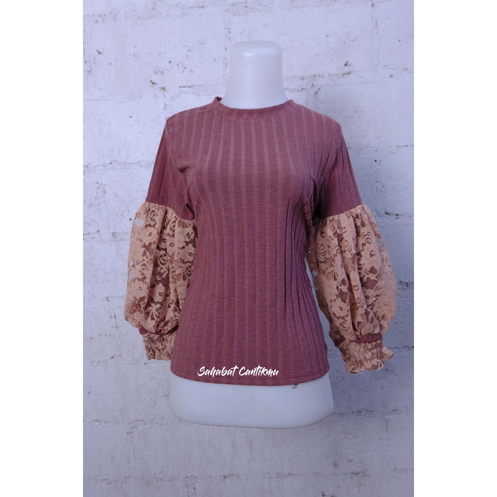 Atasan Sherleen Rajut Mixed Brukart
