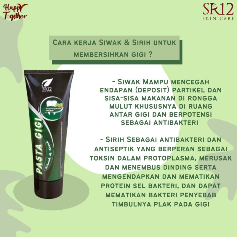 PASTA GIGI SIWAK DAN SIRIH ALAMI BPOM SR12 HERBAL SKINCARE - ODOL HALAL PENCEGAH GIGI BERLUBANG BAU MULUT