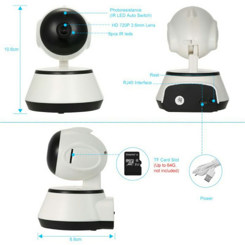 IP Camera CCTV Wireless IP Mini Camera wifi Smart net Cam Aplikasi V380HD Wireless IP Mini Camera