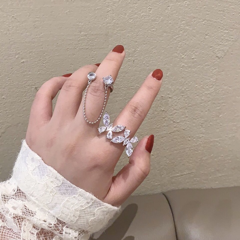 Cincin Rantai Berlian Gaya Retro Harajuku Untuk Aksesoris