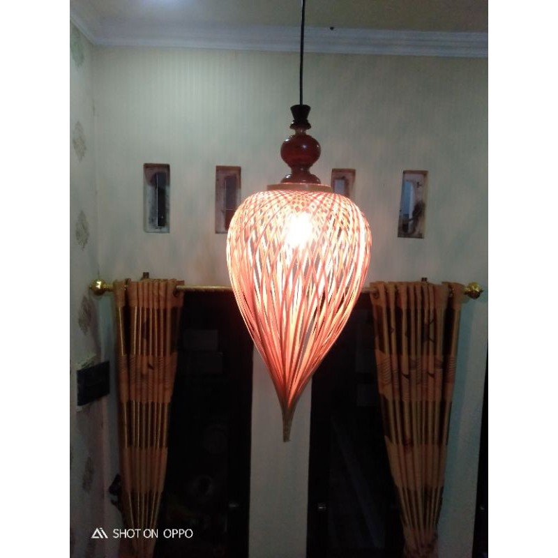 lampu gantung lancip/lampu hias bambu
