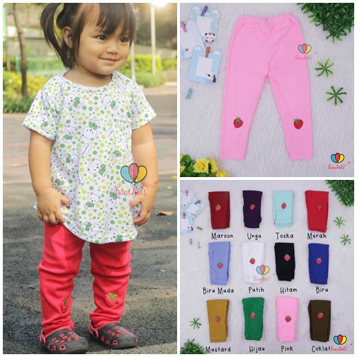 Legging Strawberry uk Bayi - 3 Tahun / Celana Panjang 