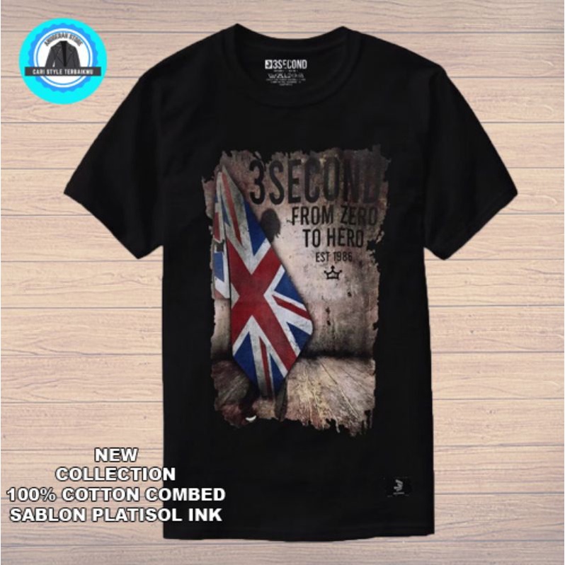 Kaos three second original terbaru