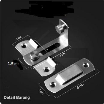 Grendel Slot Pintu Lemari Geser Sleeding Sliding Gembok Stainless