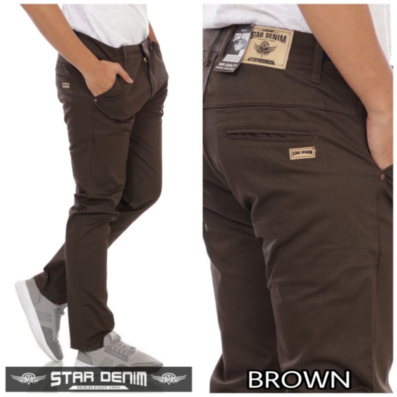 Celana Chinos Panjang Pria / Celana Chino Panjang Pria Star Denim Original / Celana Chino Stretch Melar Premium / Celana Chino Pria Star Denim Jumbo