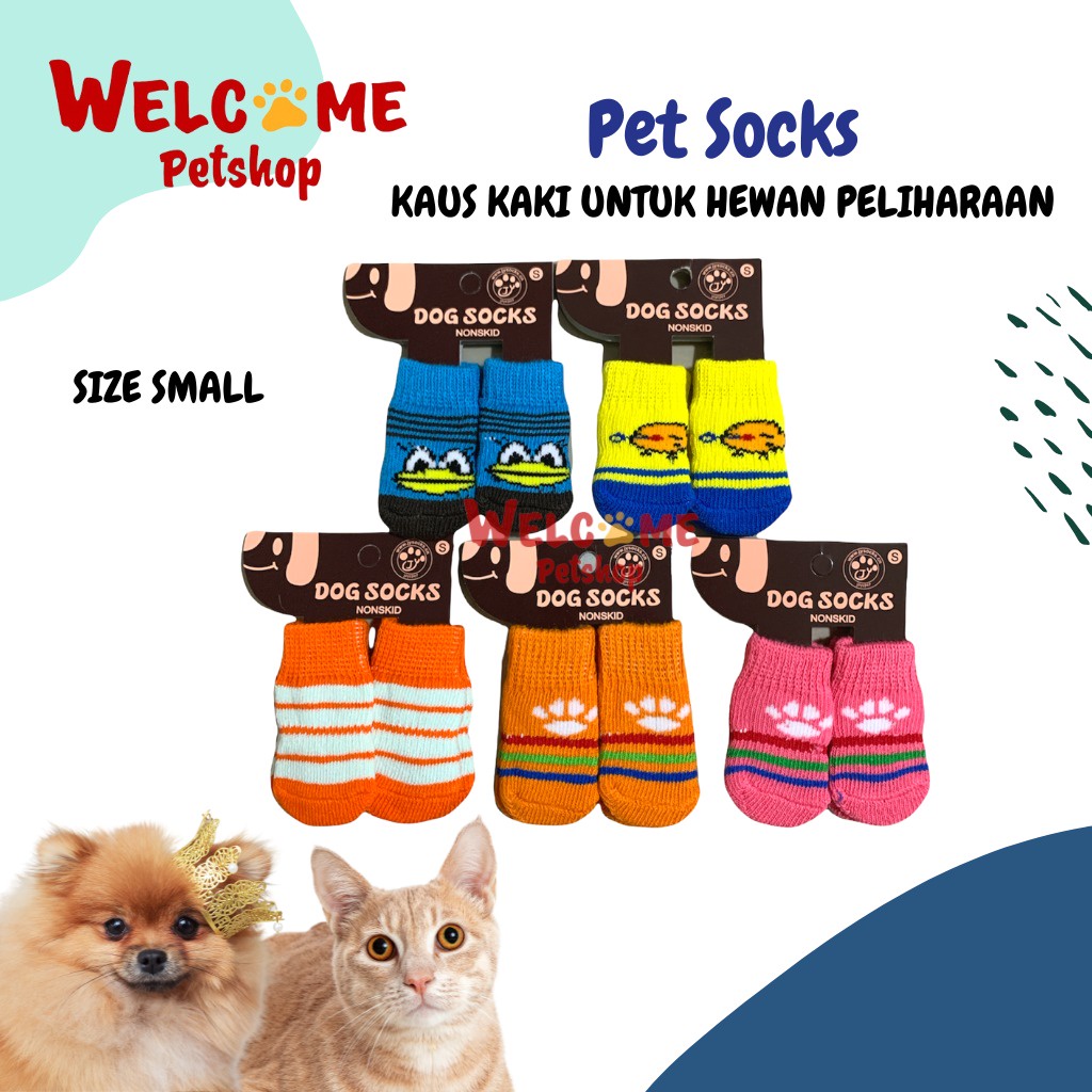 Pet Socks Size SMALL Kaos Kaki Lucu Anjing Kucing Kaus Kaki