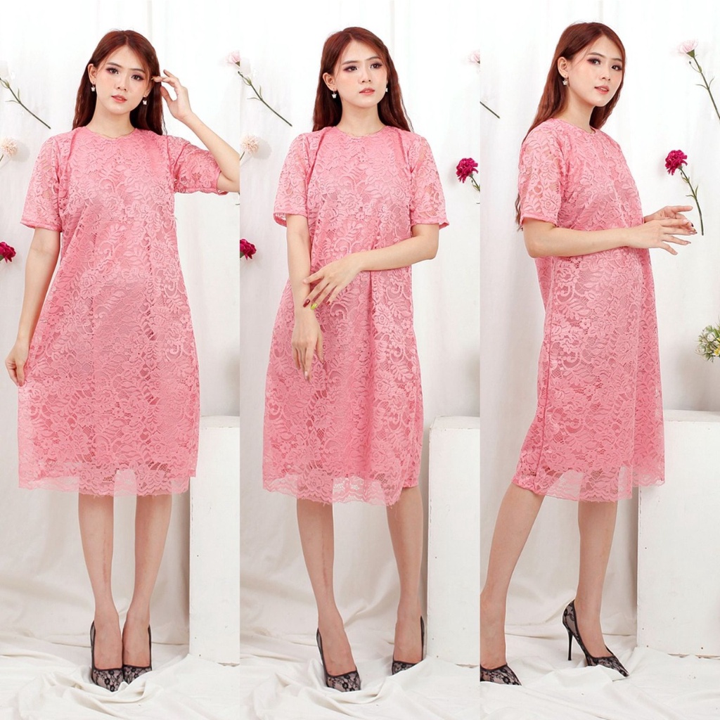 (Ada realpict) DRESS BRUKAT ALLSIZE CORNELY/ DRESS PESTA / DRESS PREMIUM / DRESS KONDANGAN / DRES BROKAT