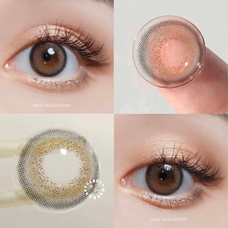 pusbel korean softlens idol lens made mood brown &amp; skin beige original korea