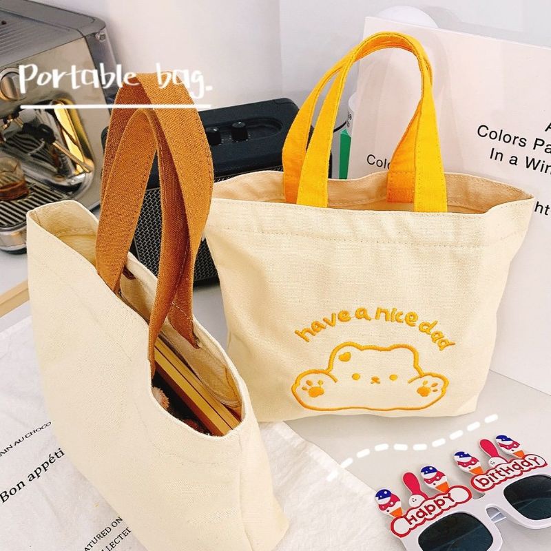 NAOMI - Maggie Tote Bag Canvas Import Anak Lucu Tas Anak Selempang Cute Bag Kids Girls Bag Korea Anak Perempuan