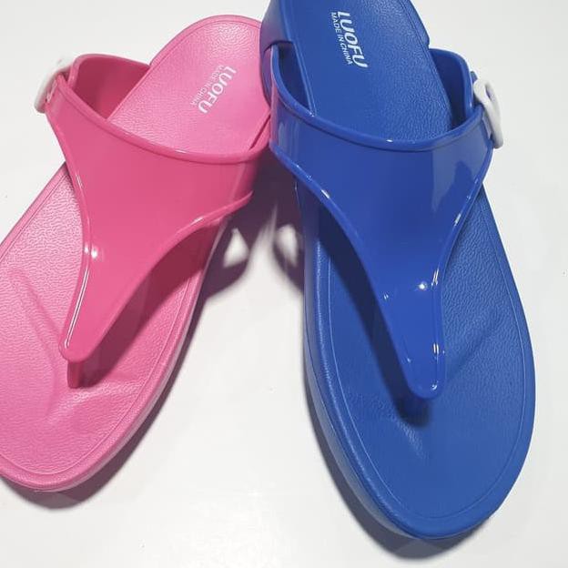 [ Promo ] Jelly sandal wanita jepit luofu sendal japit gesper karet import e7154 **