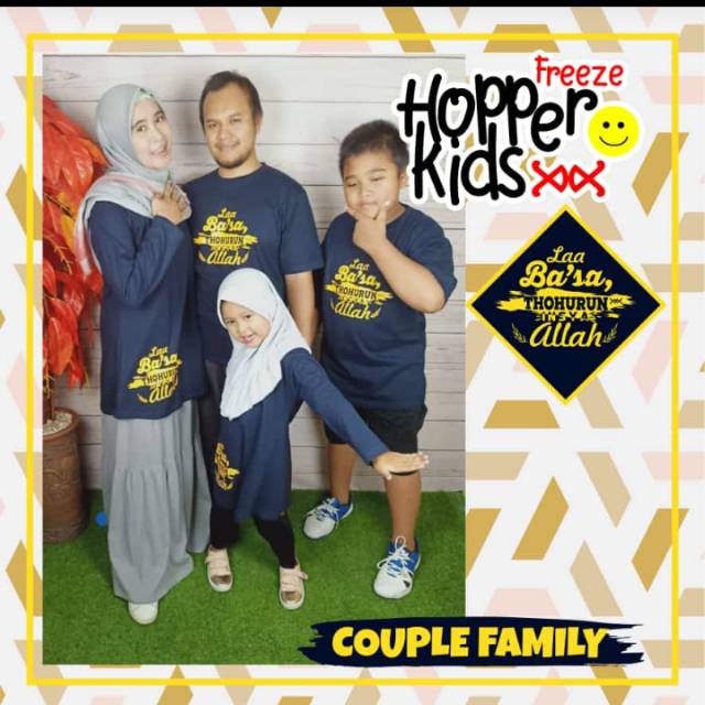 Hopperkids Kaos couple family Laa Ba'sa Insya Allah