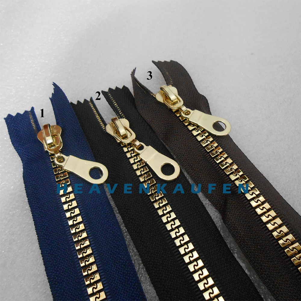 Resleting Zipper Busana 25 cm Vislon Variasi Gold Muda Kode B Warna Warni