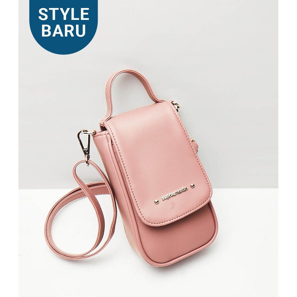 TAS SELEMPANG WANITA UNTUK HP SOPHIE MARTIN PARIS CHEROVINA DARK PINK W2335P3