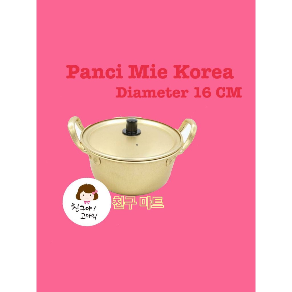 Panci Gold Mie Korea 16CM (Panci Kuning Ramen Drama Korea)