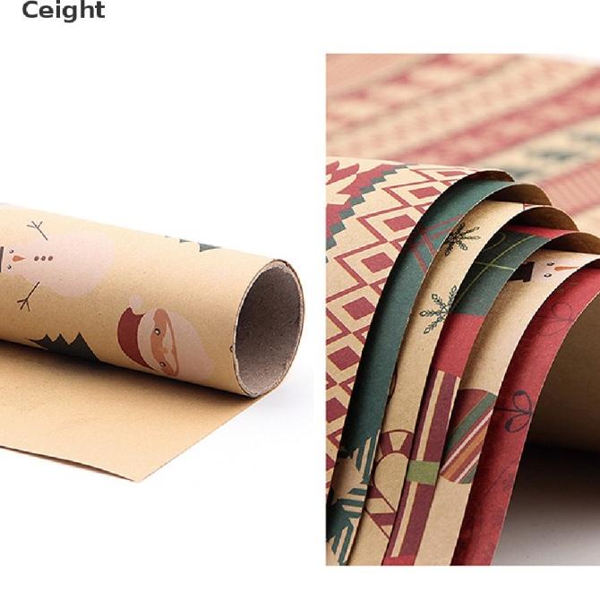

[CEIGHT] NEW RETRO CHRISTMAS KRAFT PAPER WRAPPING PAPER CHRISTMAS GIFT DGFXG6563