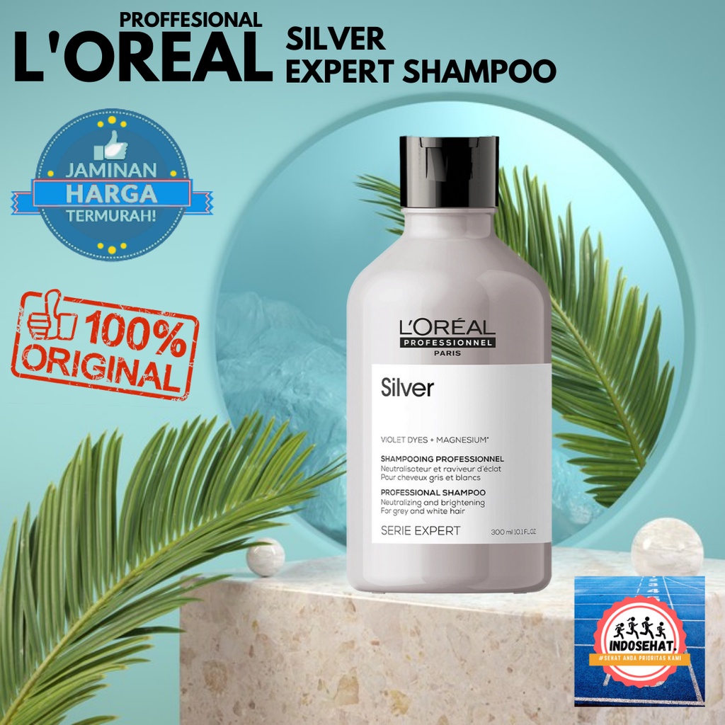 LOREAL Serie Expert Advance Silver Shampoo - Shampo Pelembut Perawatan Warna Rambut Diwarnai 300 ml