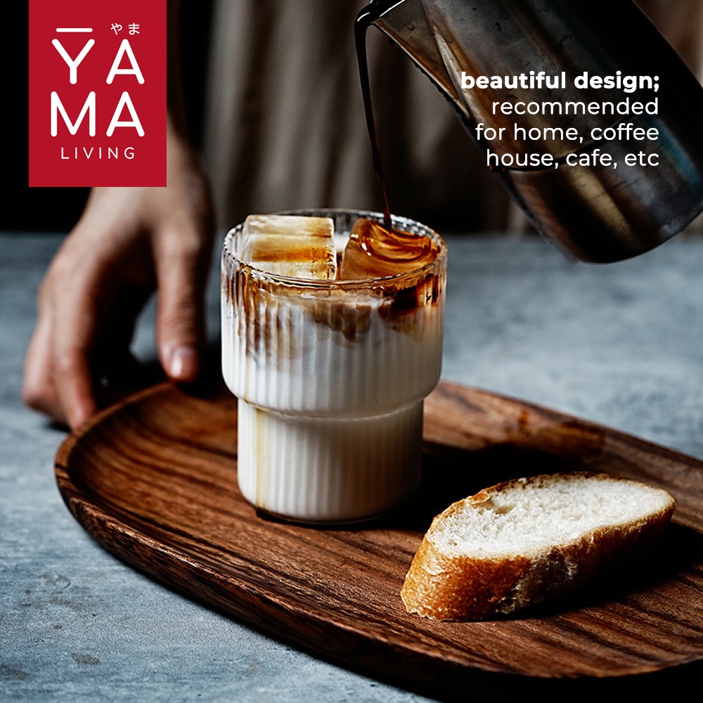 YAMA UENO Aesthetic Korean Glass Gelas Kaca Cafe Cangkir Kopi Coffee Shop Espresso Teh Nordic Cup