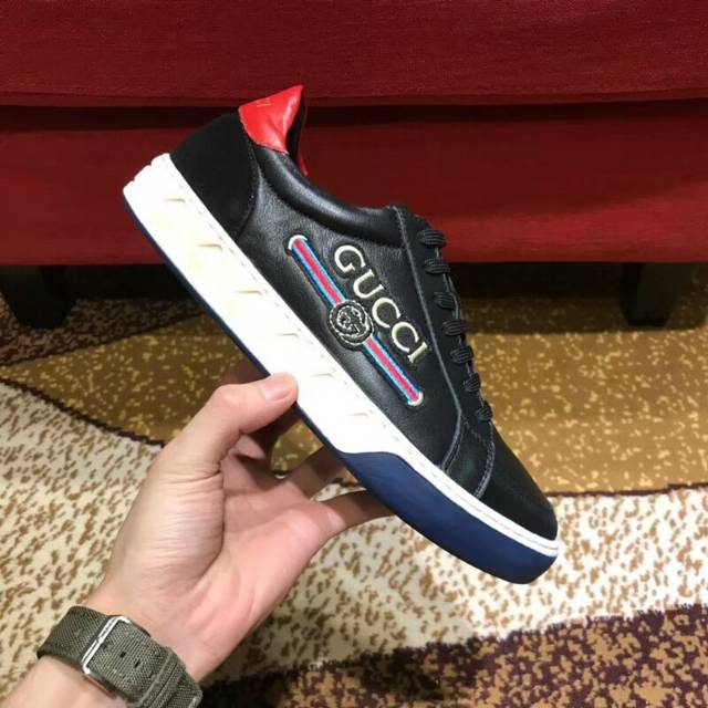 SEPATU SNEAKERS GUCCI MIRROR PRIA KULIT