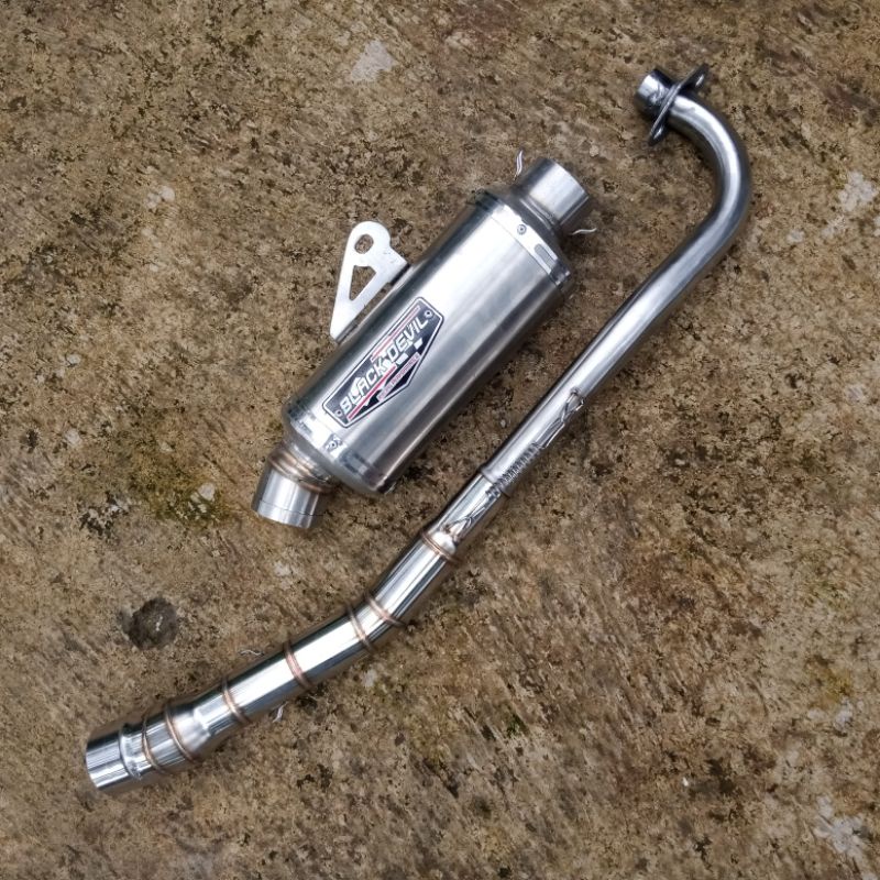 termurah terlaris Knalpot racing blackdevil oval 20 cm inlet 50 mm motor bebek supra x 125 jupiter z