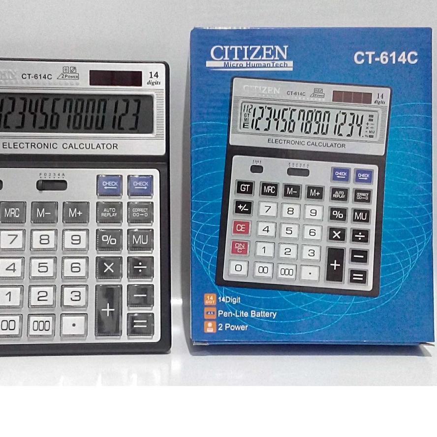 

(Q04WD]⭐ Kalkulator CITIZEN CT 614C / Kalkulator CITIZEN / KALKULATOR 14 DIGIT ,.,!!