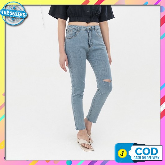 Celana Jins Clana Jeens Panjang Korean Premium Cewek Wanita Clna Jens Strech Celana Jins Ripped Cewe