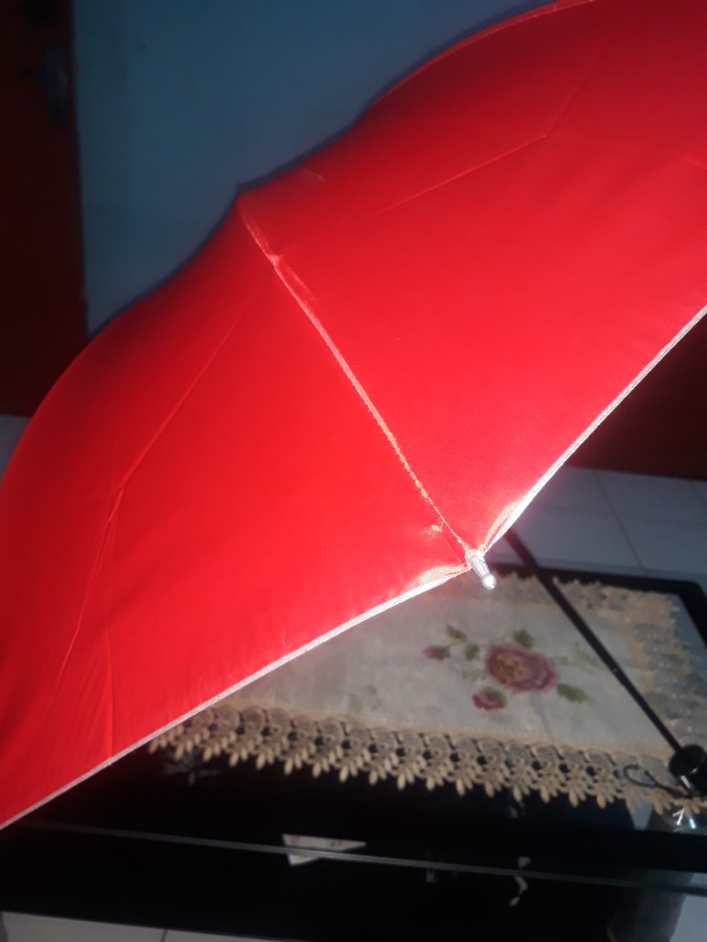 Payung Lipat 4 Lapis Silver Anti Uv Gagang Chrome Warna Cerah Orange Biru Merah Abu Payung Polos