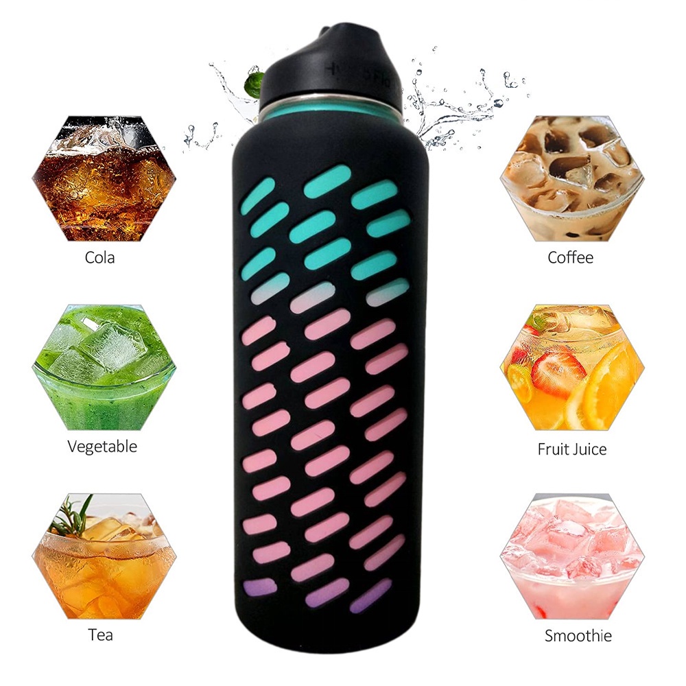 Botol Minum Thermos Hydro Flask 32-40oz Bahan Silikon Anti Slip