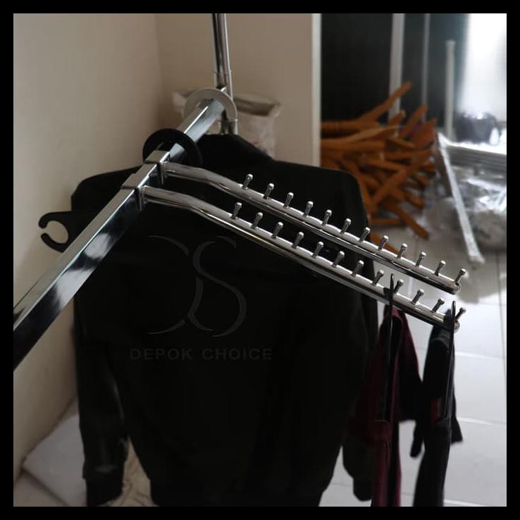 New Gawangan Baju 2 Susun Kotak| Gawang Hanger | Gawangan | Gawangan Baju - Dengan Roda