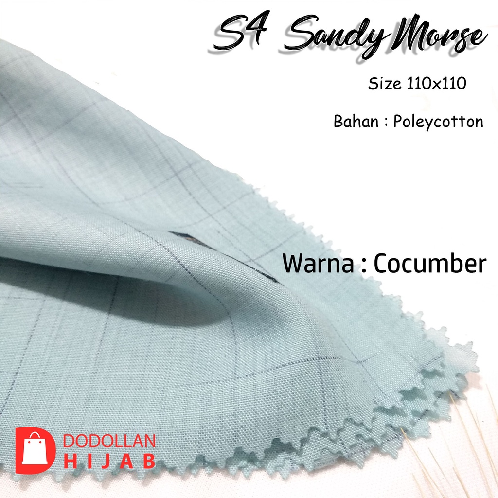 Jilbab Hijab Segiempat Voal Waffle Laser Cutting Segitmpat Sandi Morse LC-Cocumber