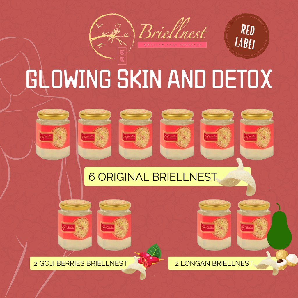 BRIELLNEST GLOWING SKIN AND DETOX Minuman Sarang Burung Walet Asli 10 x 200ml