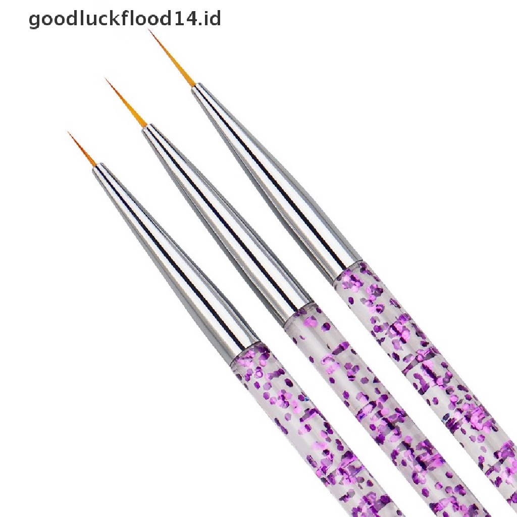 [OOID] 3PCS Professional Liner Painting Pen Nail Art Brush Nail Art UV Gel Brush Pen ID