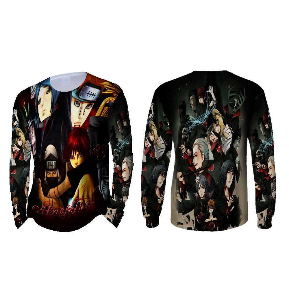 [Riashop] Longsleeve Shirt NARUTO AKATSUKI | Kaos Panjang Pria NARUTO AKATSUKI -301