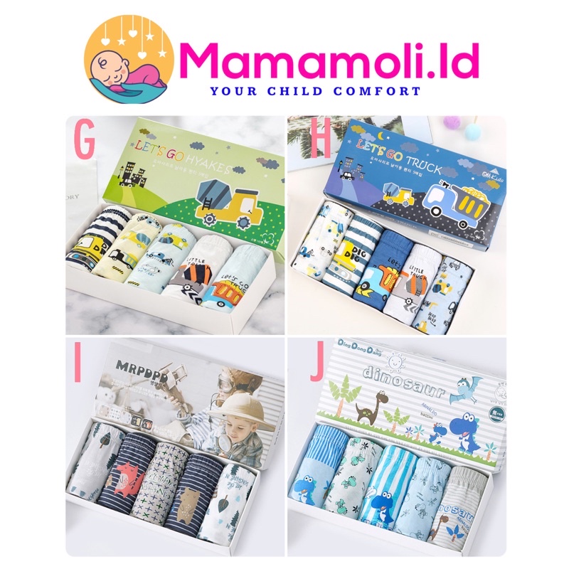 Celana Dalam Anak Laki Laki / Underwear Anak Laki Laki Per Set Isi 5 Pcs Bahan Katun / Celana Dalam Anak Anak  / CD Anak Laki Laki / Kolor Anak Laki Laki Karakter disney / Kancut Anak Laki Laki / Boys Underwear / Kids Underwear / Sempak Anak Laki Laki