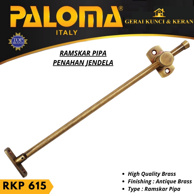 RAMKSAR PALOMA RKP 615 LAMSKAR TARIK PENAHAN BUKAAN JENDELA BRASS ANTIK AB