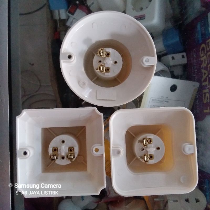 Fitting Plafon/Ceiling Lamp Holder/Fitting Tempel Broco Kotak 1210 /Oval 1211 /Bulat 1212 Drat E27