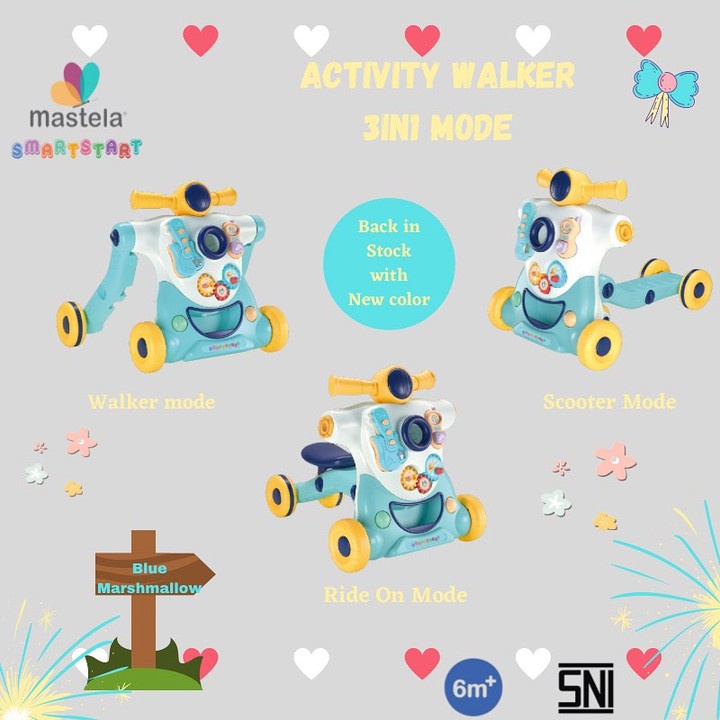 Mastela Baby Activity Walker 3 in 1 Blue Marshmallow 7883