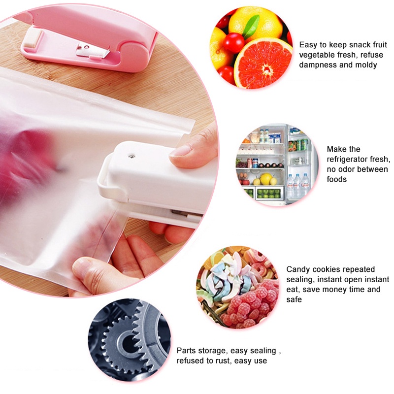 1pcs Portable Heat Seal Machine Food Vacuum Plastic Package Storage Bag Sealer Heat Sealer Capper food Saver Mini Seal Tool