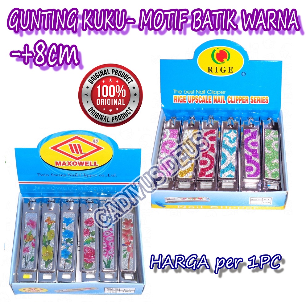 Gunting Kuku JUMBO - 777 BESAR - MOTIF EMAS - WARNA