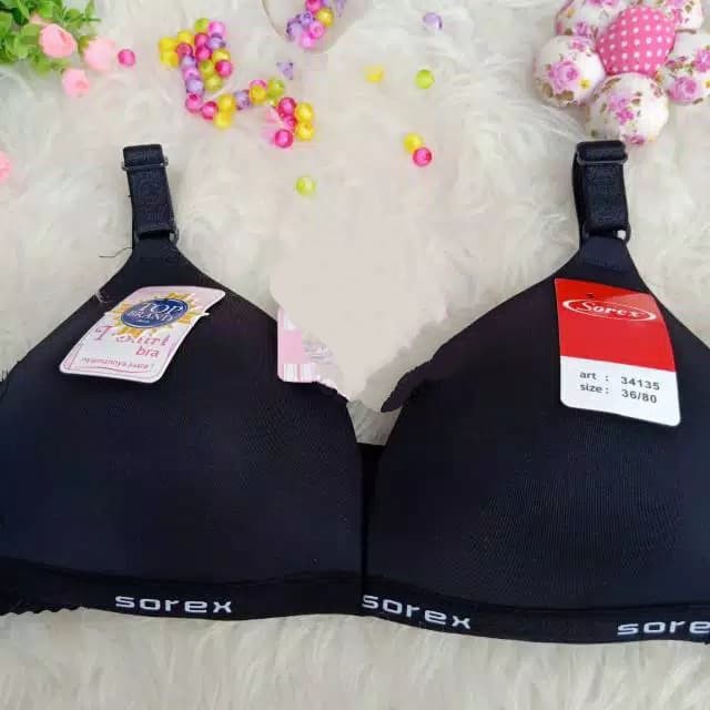 3Pcs Bra Sorex 34135 | Bh Push Up | T-Shirt Bra Sorex Busa Tebal Tanpa kawat
