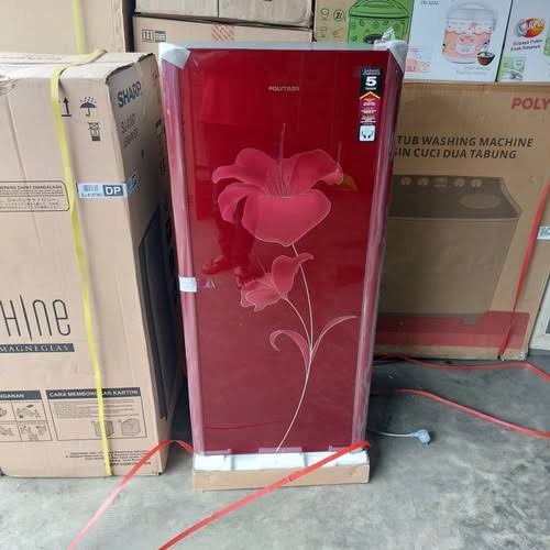 KULKAS 1 PINTU 170L GLASS DOOR POLYTRON PRA 17AL