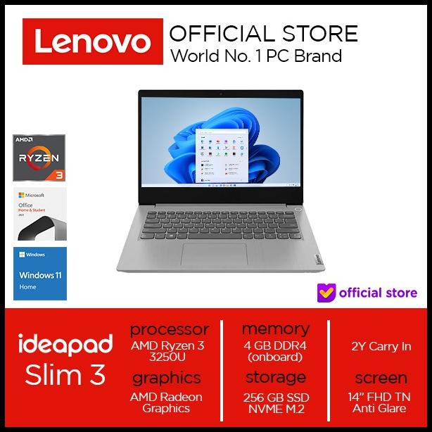 Lenovo IdeaPad Slim 3 Ryzen 3 3250U 4GB 256SSD Win10+OHS