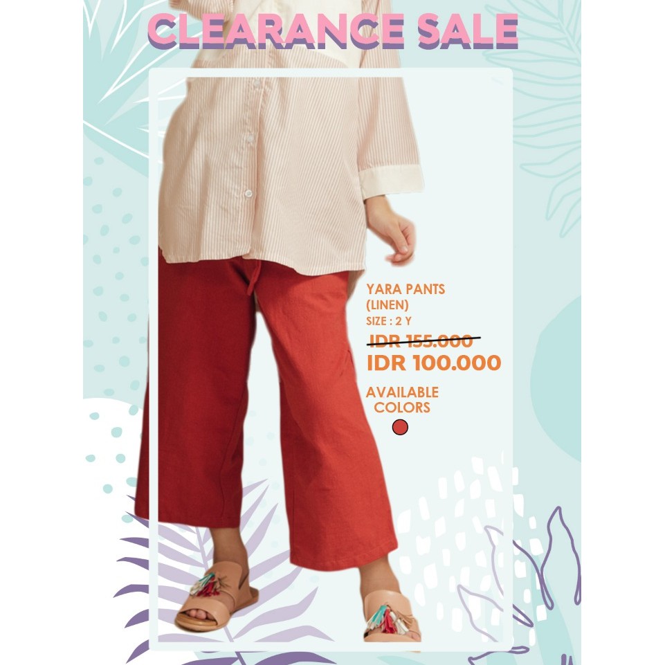 Yara Pants LEWIS EMMA celana  kulot  anak  linen Shopee  