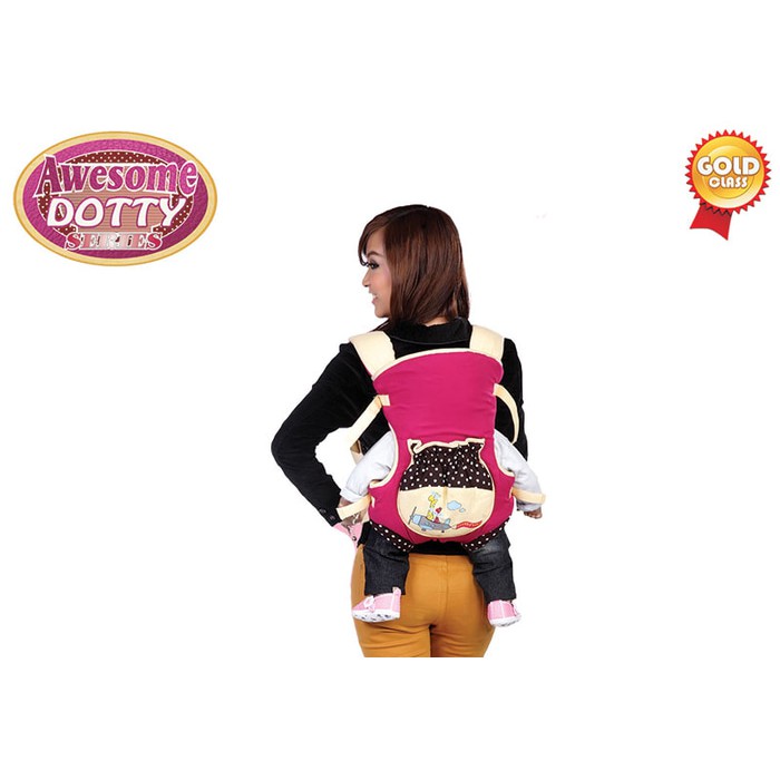 Snobby TPG1441 (Violet) Gendongan Ransel 3 in 1 + Topi Awesome Dotty