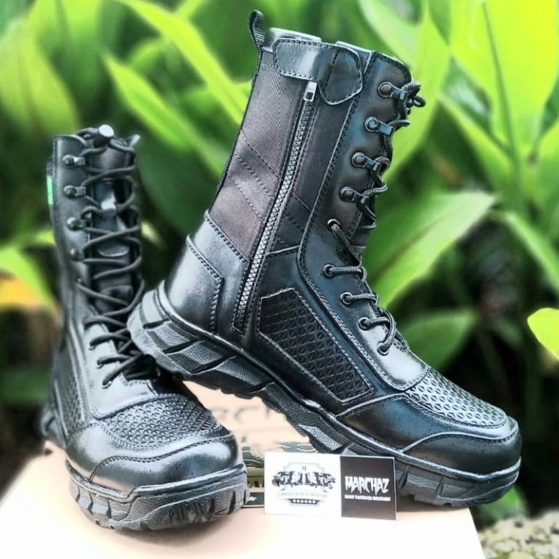 SEPATU PDL TALI PUTAR SARANG TAWON ASLI KULIT SAPI MERK MARCHAZ SEPATU PDL TNI POLRI SECURITY SATPAM