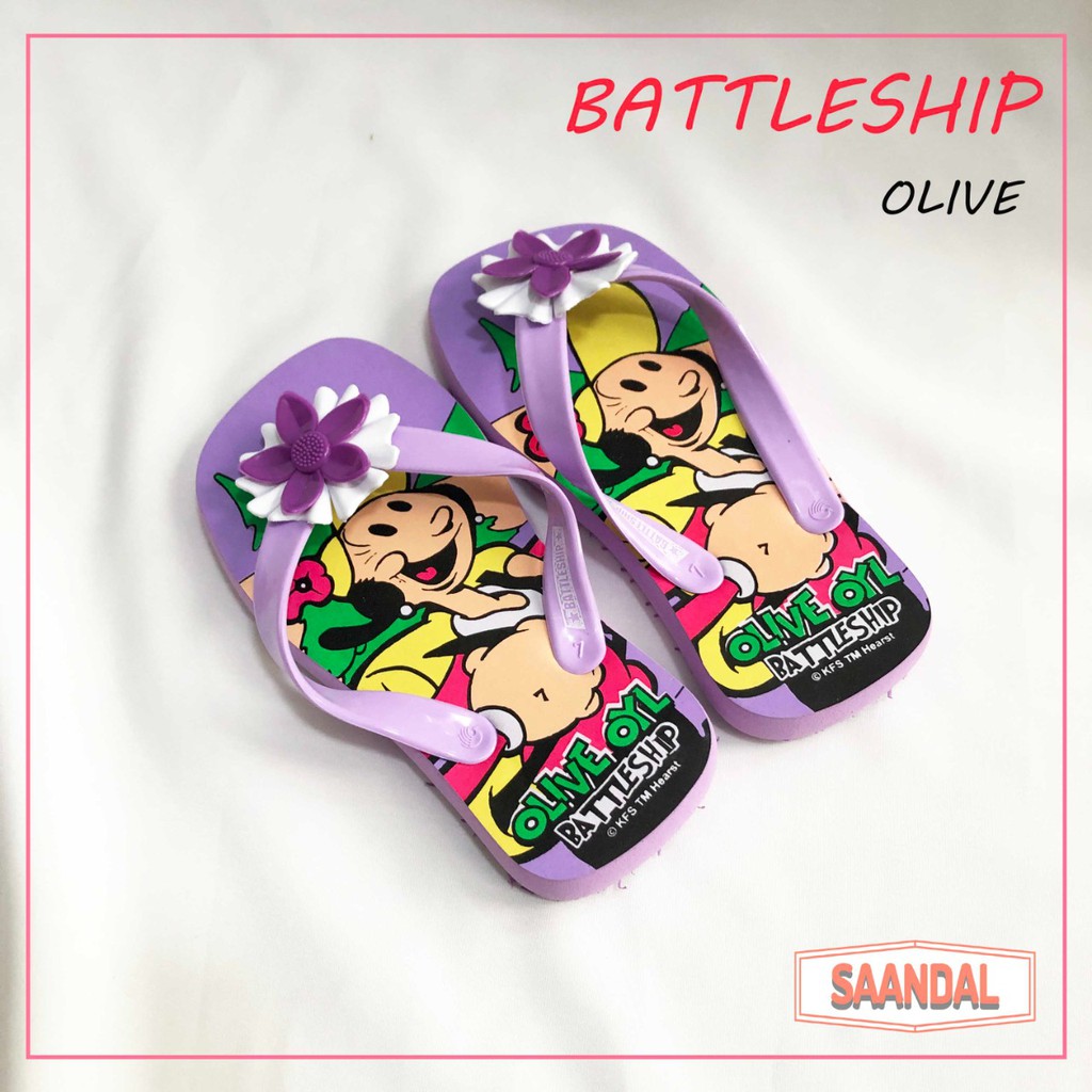 Sandal Jepit Anak Perempuan Warna Battleship Olive Oyl (Bisa Eceran)