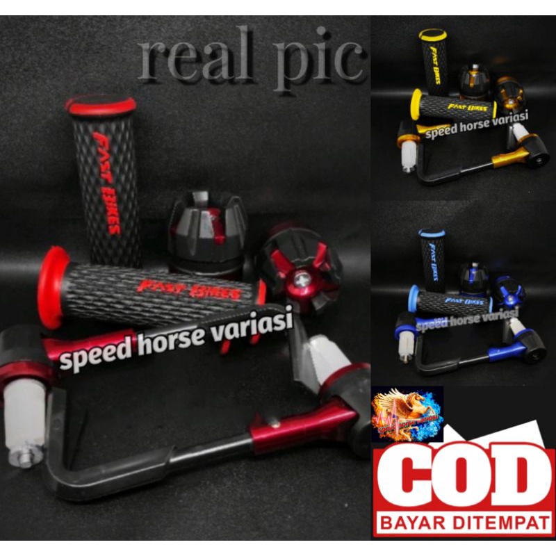 Paket 3 item Handgrip Fast bikes model gelombang plus jalu as pl us proguard model L Universal