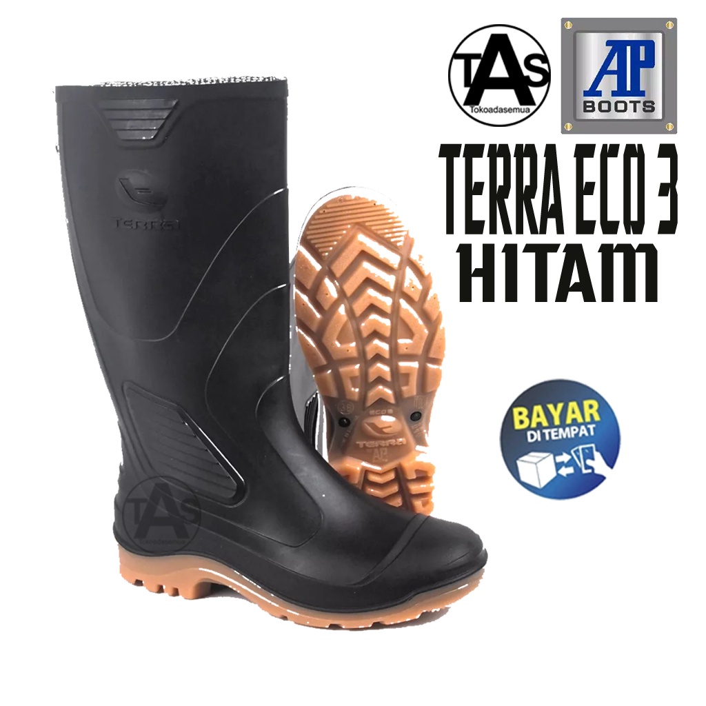 SEPATU PRIA BOOTS AP TERRA ECO 3 HITAM / SIZE 38-43 / SEPATU AP BOOTS PRIA TERLARIS TERMURAH